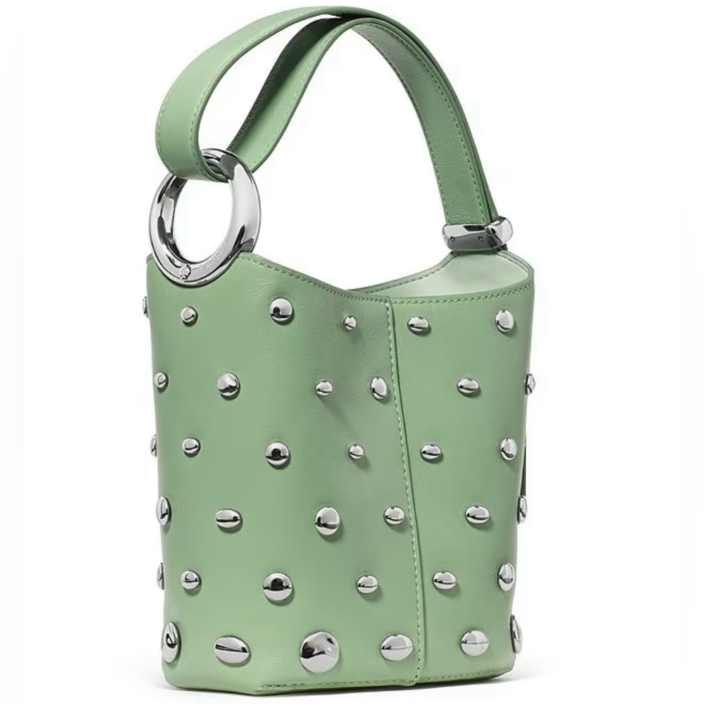 Kate Spade Crisp Sage Halo Studded Mini Bucket Bag